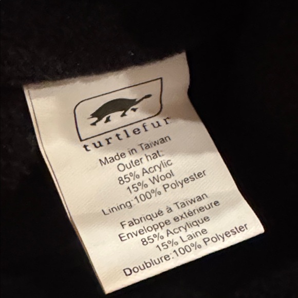 Turtle Fur Mr. Happy Recycled Ocean Ragg Wool Gray fleece lined Beanie hat - Picture 4 of 4